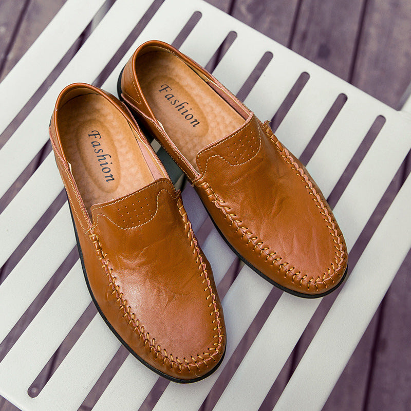 🔥💥2025 Nuevos zapatos casuales de cuero de moda para hombre: antideslizantes y transpirables