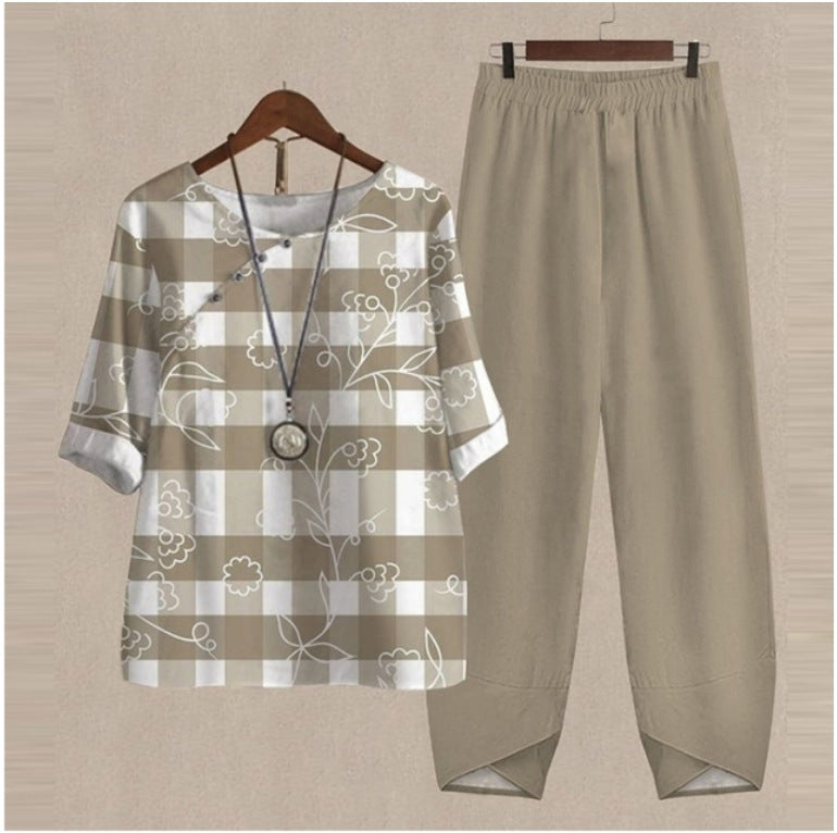 💐✨【S-5XL】 Novi dvodijelni komplet s printom iz 2025. 【top + hlače】