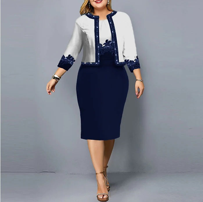 damska dwuczęściowa, modna i elegancka, profesjonalnie wystylizowana odzież damska (top + spódnica)