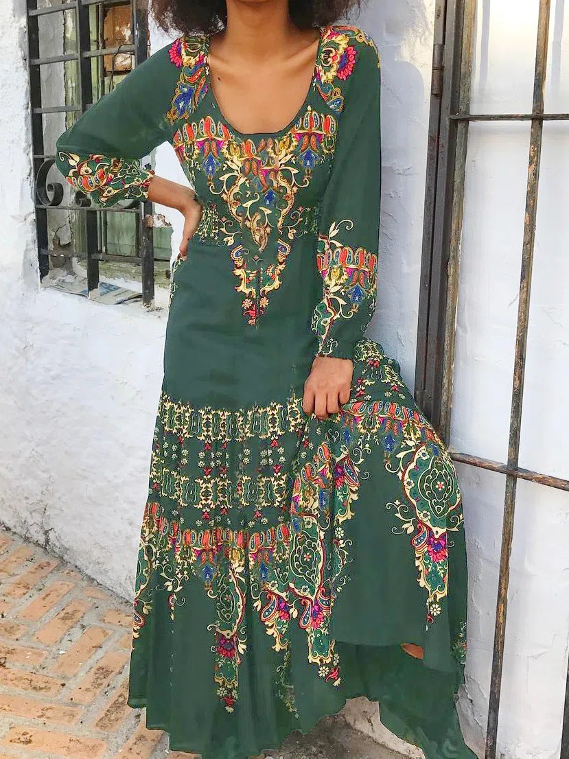 š„šćS-3XLćVestido con estampado Ć©tnico para mujer, nueva moda de invierno 2025