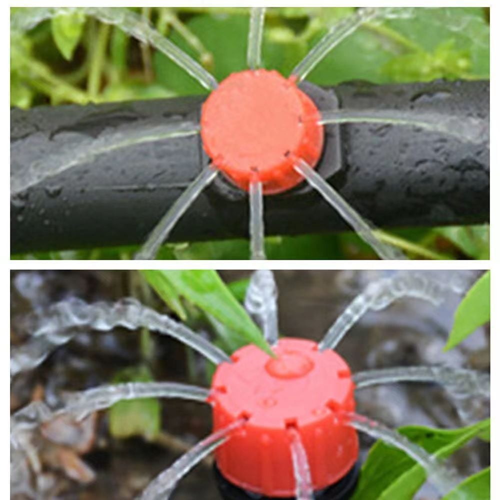 🌱💦【Compre 100 y obtenga 100 gratis】【50 piezas】Aspersor de riego con caudal de agua ajustable de 8 orificios