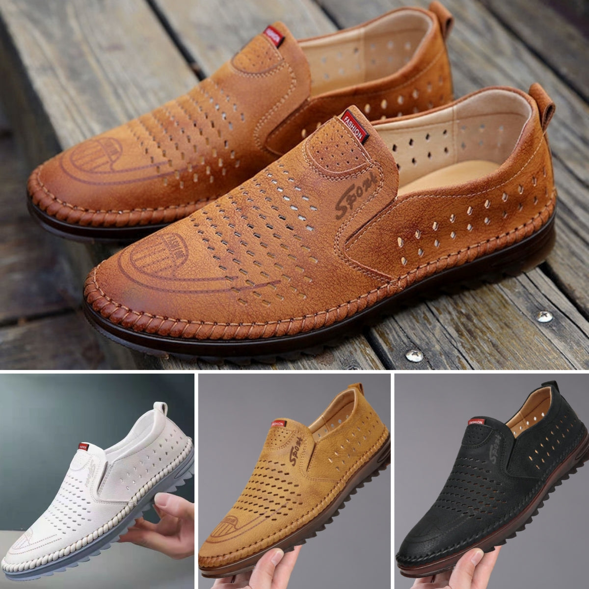 【39-44】Zapatos de exterior de cuero genuino hechos a mano para hombre