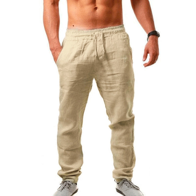 💥👖【S-4XL】 2025 nowe letnie męskie luźne, oddychające, codzienne spodnie sportowe wykonane z bawełny i lnu💨