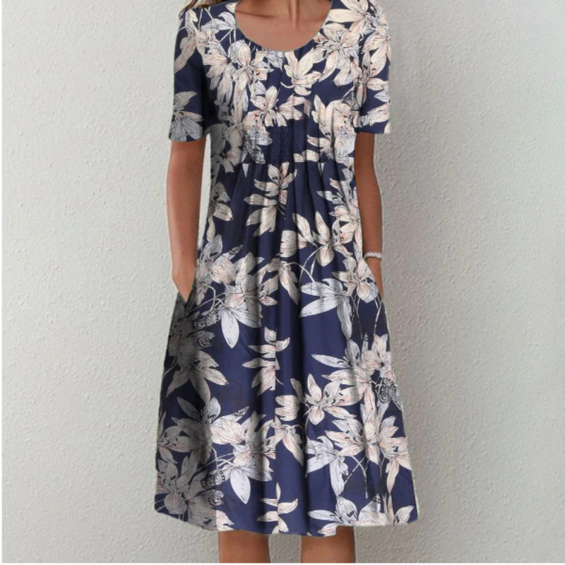 💋【S-3XL】Modne, eleganckie, luźne sukienki z nadrukiem na co dzień