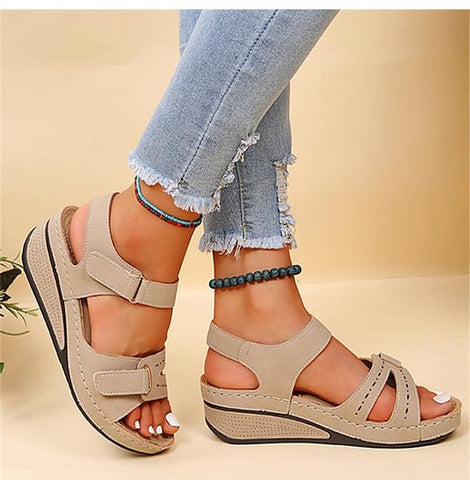 😘【35-43】Modne ljetne sandale na klin s debelim potplatom,✨ udobne i protuklizne, 🌷prozračne i ležerne