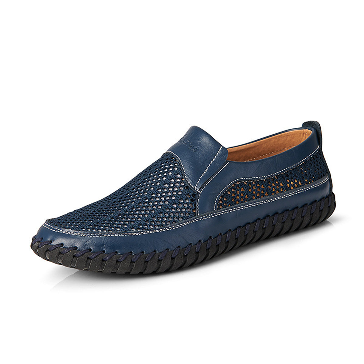 💥🔥【38-48】👞Nuevos zapatos de malla de cuero para hombre para primavera y verano - Talla grande - Piel de vacuno auténtica, resistentes al sudor y a los olores, transpirables y cómodos🔥💥