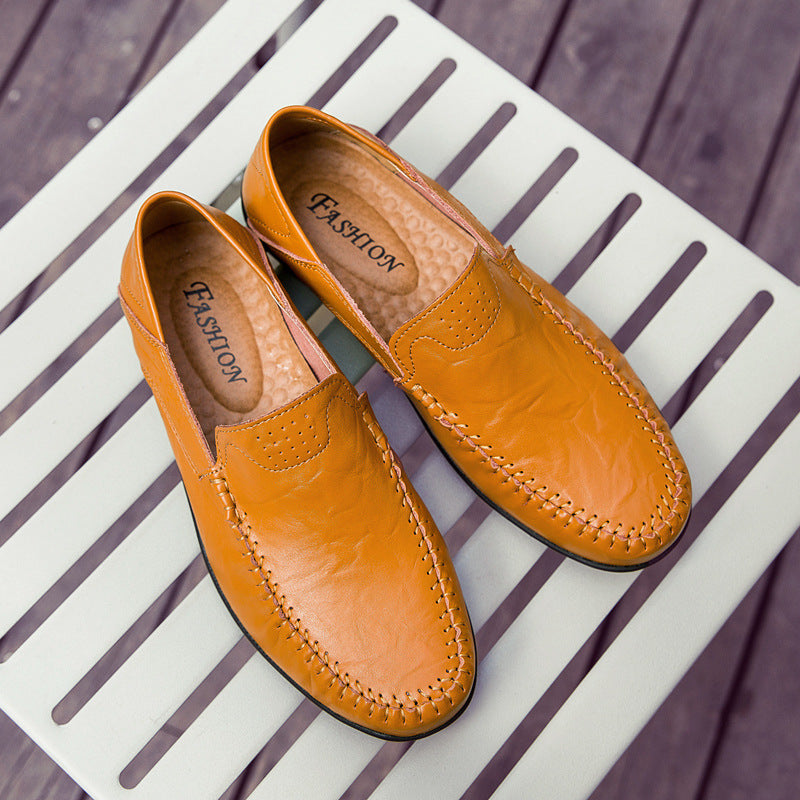 🔥💥2025 Nuevos zapatos casuales de cuero de moda para hombre: antideslizantes y transpirables
