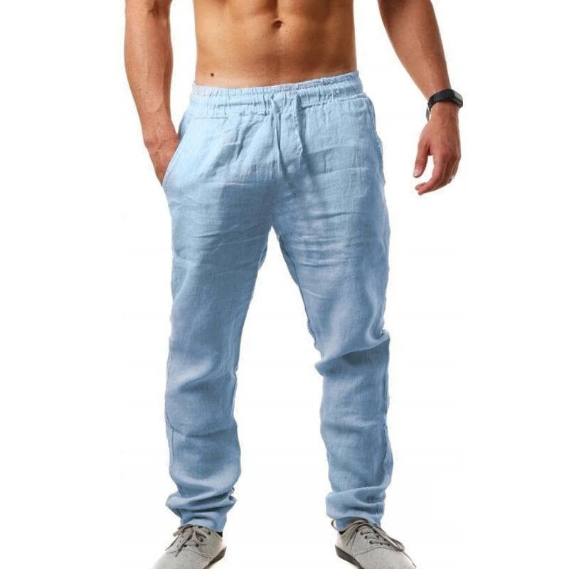💥👖【S-4XL】 2025 nowe letnie męskie luźne, oddychające, codzienne spodnie sportowe wykonane z bawełny i lnu💨
