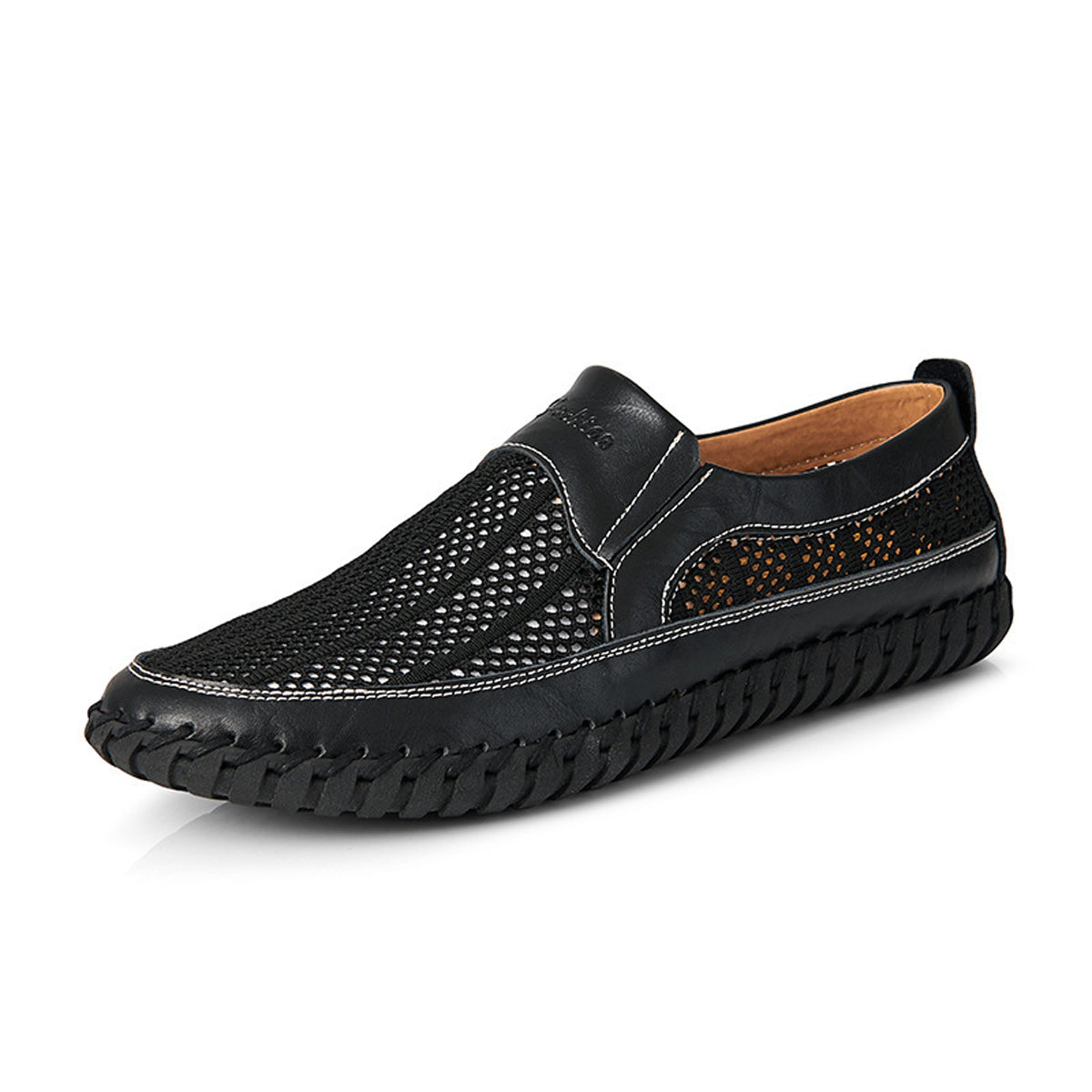 💥🔥【38-48】👞Nuevos zapatos de malla de cuero para hombre para primavera y verano - Talla grande - Piel de vacuno auténtica, resistentes al sudor y a los olores, transpirables y cómodos🔥💥