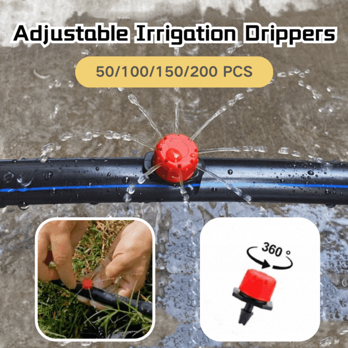 🌱💦【Compre 100 y obtenga 100 gratis】【50 piezas】Aspersor de riego con caudal de agua ajustable de 8 orificios