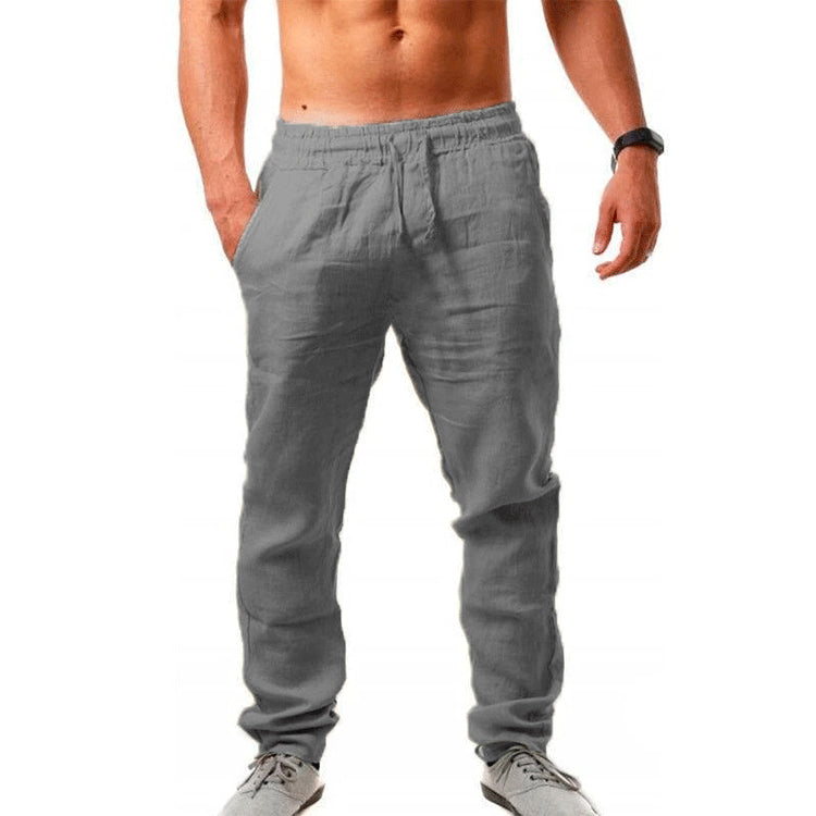 💥👖【S-4XL】 2025 nowe letnie męskie luźne, oddychające, codzienne spodnie sportowe wykonane z bawełny i lnu💨