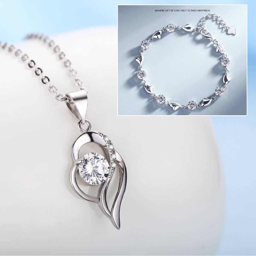 ❣️❣️Set narukvica od 925 srebra + ogrlica Heart of the Ocean