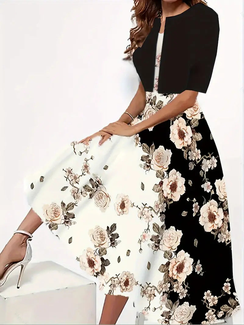 👗 Dvodijelni set spuštene haljine plus mali blejzer 【S-2XL】