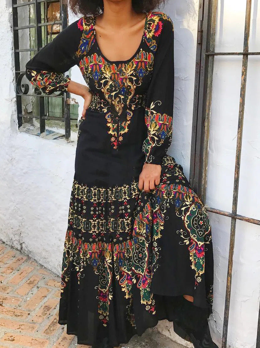 š„šćS-3XLćVestido con estampado Ć©tnico para mujer, nueva moda de invierno 2025