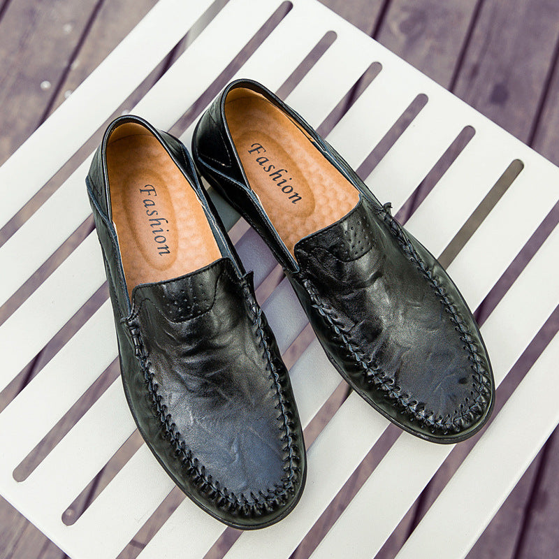 🔥💥2025 Nuevos zapatos casuales de cuero de moda para hombre: antideslizantes y transpirables