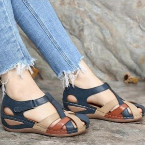 2025 primavera y verano nuevas sandalias huecas de suela gruesa para mujer