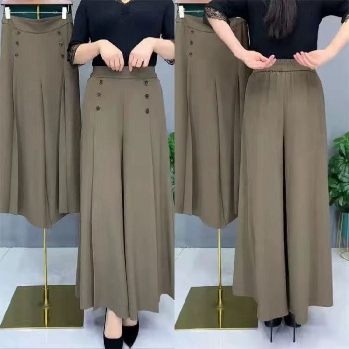 💗💖【M-5XL】Modna, drapowana spódnica damska z szerokimi nogawkami i wysokim stanem
