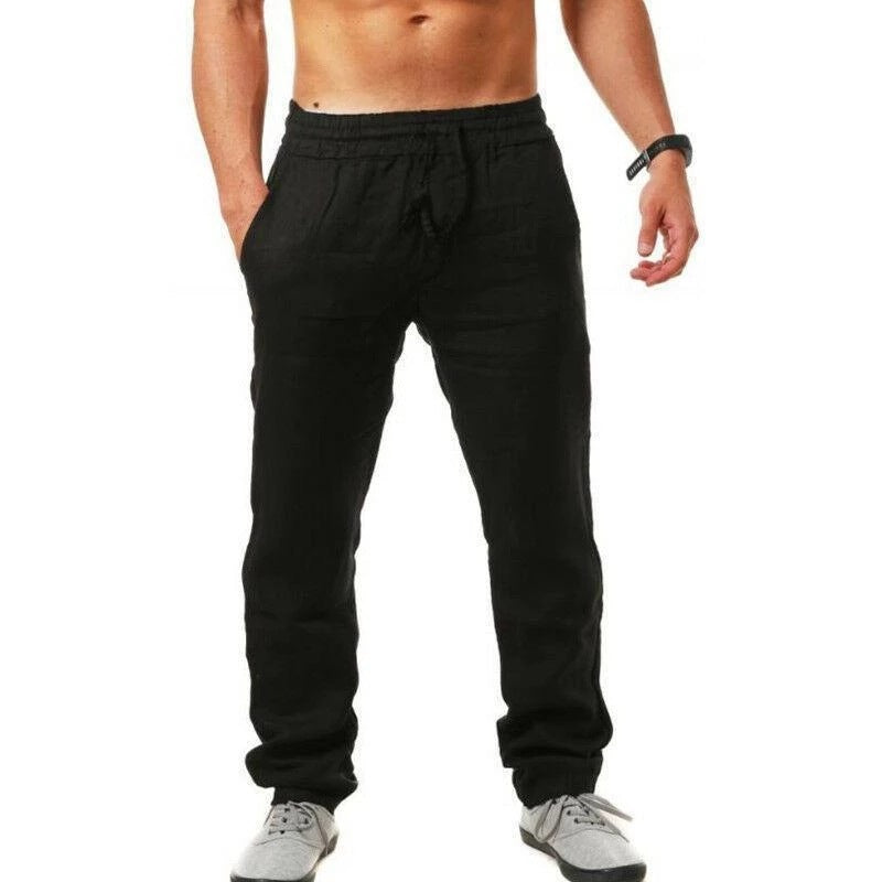 💥👖【S-4XL】 2025 nowe letnie męskie luźne, oddychające, codzienne spodnie sportowe wykonane z bawełny i lnu💨