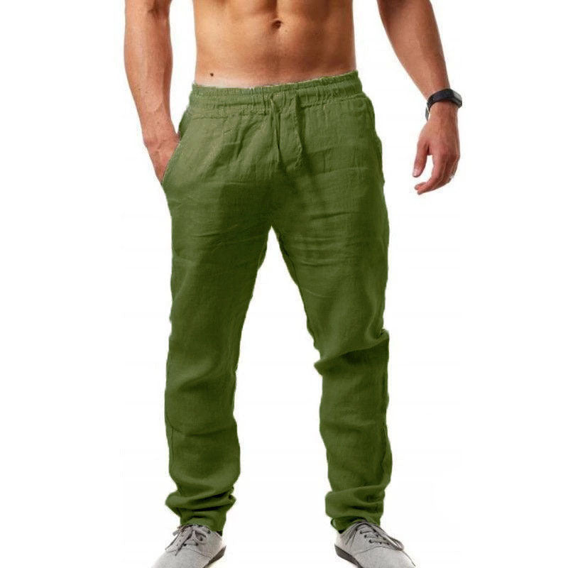 💥👖【S-4XL】 2025 nowe letnie męskie luźne, oddychające, codzienne spodnie sportowe wykonane z bawełny i lnu💨