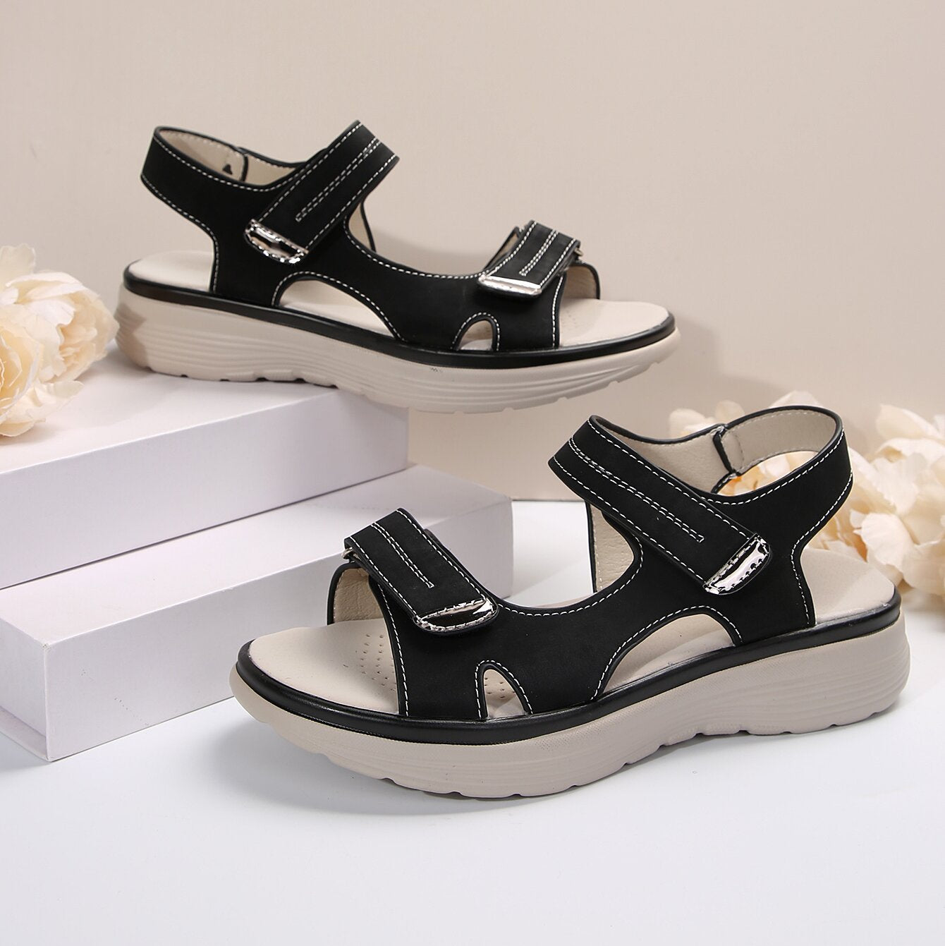 💥💥Oferta por tiempo limitado【36-43】💖 2025 Nuevas sandalias casuales de gran tamaño para mujer Estilo deportivo Sandalias rectas cómodas con boca de pez