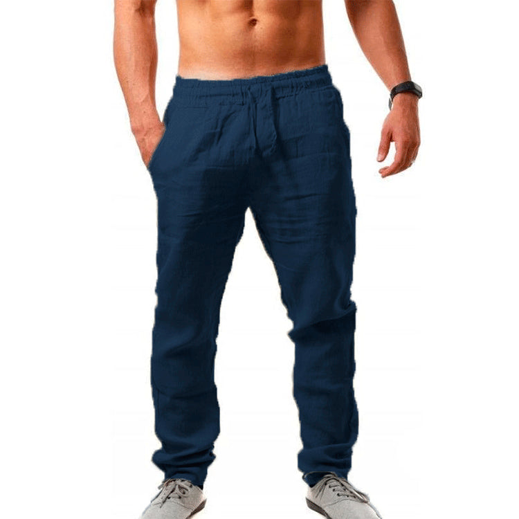💥👖【S-4XL】 2025 nowe letnie męskie luźne, oddychające, codzienne spodnie sportowe wykonane z bawełny i lnu💨