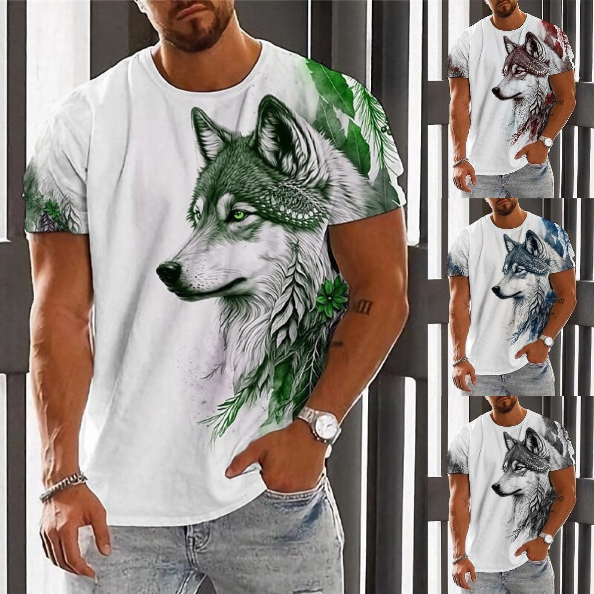 【Kupi 1, dobij 1】【2XS-6XL】👕👕 Muška majica s printom vukova