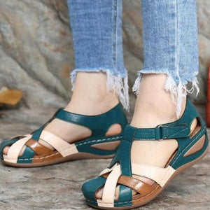 2025 primavera y verano nuevas sandalias huecas de suela gruesa para mujer