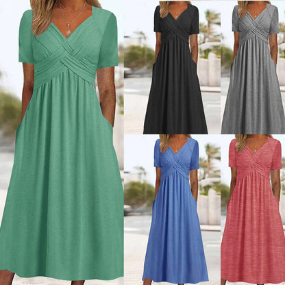 🔥🔥【Oferta del Día de la Mujer 3/8 38% de descuento】【S-5XL】Nuevo vestido midi informal de algodón 