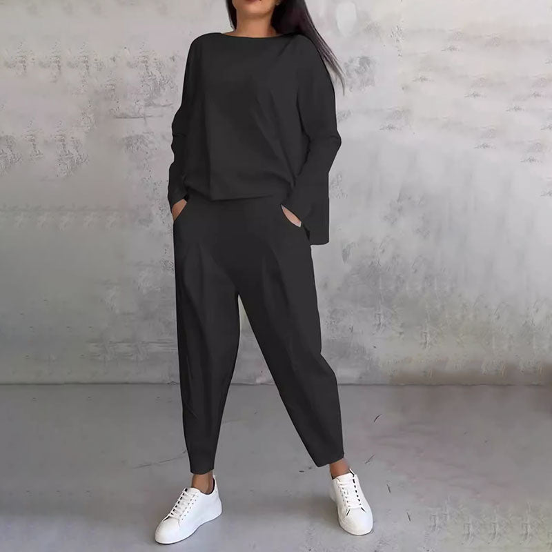 💥50% popusta na ograničeno vrijeme💖 Komplet dugih rukava, bluza s okruglim izrezom i duge hlače 