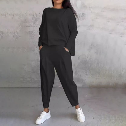 💥50% popusta na ograničeno vrijeme💖 Komplet dugih rukava, bluza s okruglim izrezom i duge hlače 