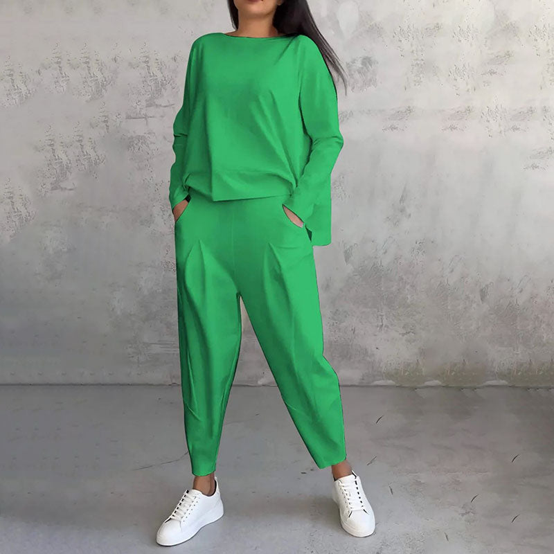💥50% popusta na ograničeno vrijeme💖 Komplet dugih rukava, bluza s okruglim izrezom i duge hlače 