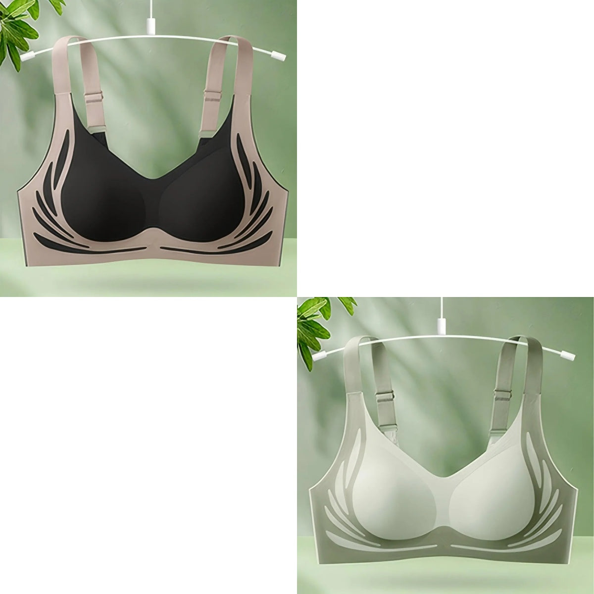 😍【Paquete de 4】Sujetador de una pieza sin aros para mujer ❤️【40-85KG】