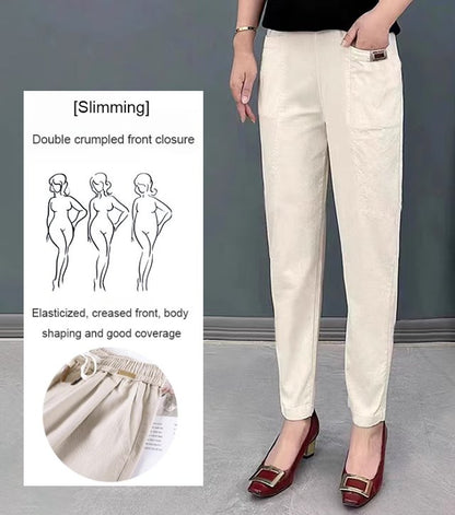 🔥HOT SALE-50%🔥Damskie bawełniane spodnie z elastyczną talią