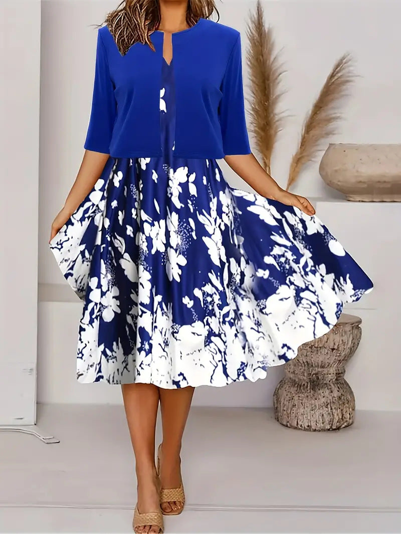 👗 Dvodijelni set spuštene haljine plus mali blejzer 【S-2XL】 