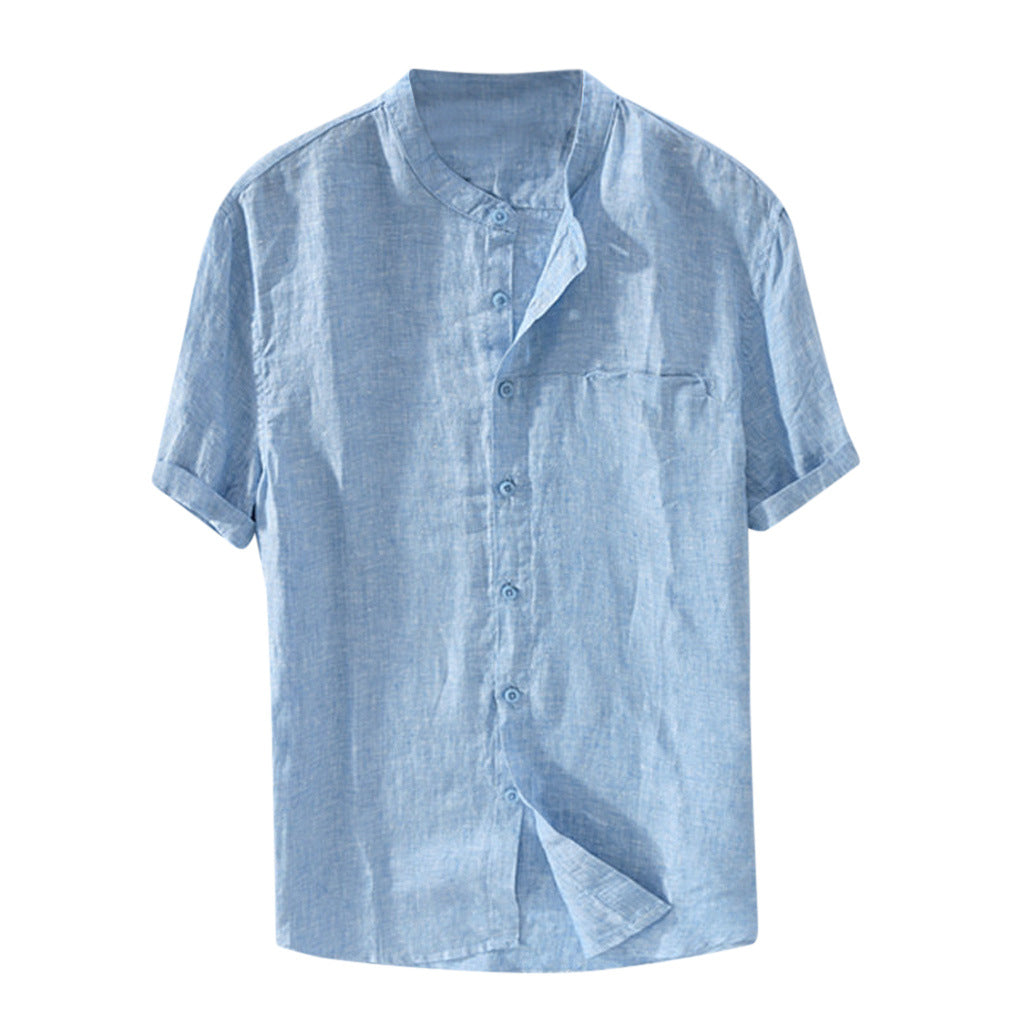 Gran oferta en verano🔥[S-5XL] Camisas informales de algodón y lino de manga corta para hombre