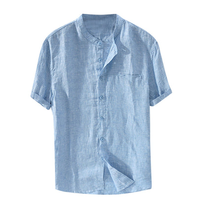 Gran oferta en verano🔥[S-5XL] Camisas informales de algodón y lino de manga corta para hombre