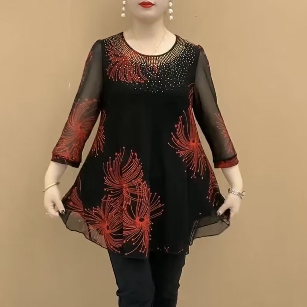 ✨【Oferta por tiempo limitado】Camisa de gasa estampada para mujer de nuevo estilo de moda