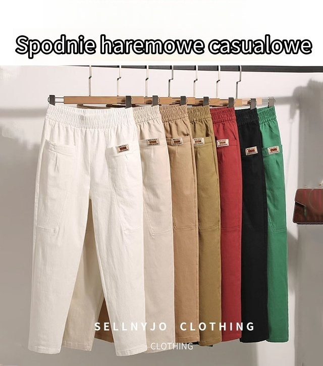 🔥HOT SALE-50%🔥Damskie bawełniane spodnie z elastyczną talią