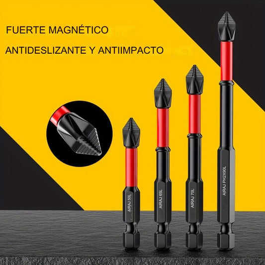 🔥【Paquete de 6】 cabeza de destornillador Phillips, juego Hexagonal de herramientas de destornillador eléctrico de alta dureza de acero de tungsteno antideslizante fuerte