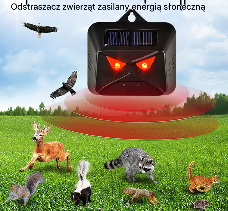 💥🔥🔥【Kup 1, otrzymaj 1 gratis】Solarny odstraszacz zwierząt z czerwonym migającym światłem