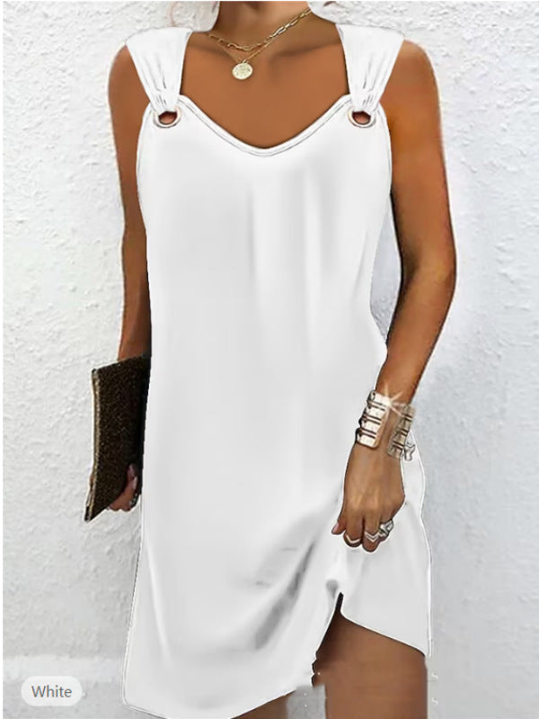 👗👗Nuevo vestido suelto de mujer con escote redondo y mangas murciélago 