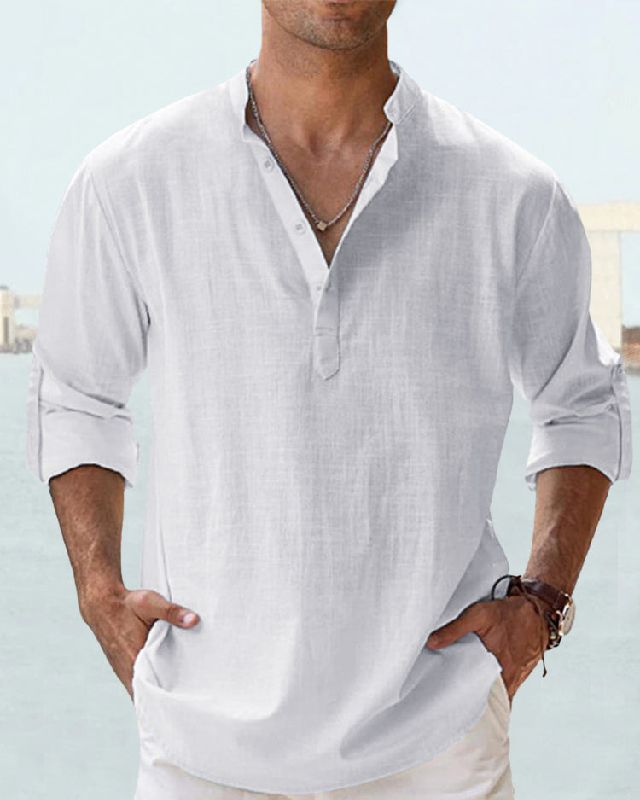 🌴👕【S-5XL】Muška košulja dugih rukava od pamuka i lana.