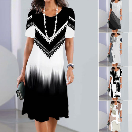 🌷🏆Vruća rasprodaja novih proizvoda🌷👗【XS-5XL】2025Seksi ženska haljina s okruglim izrezom 