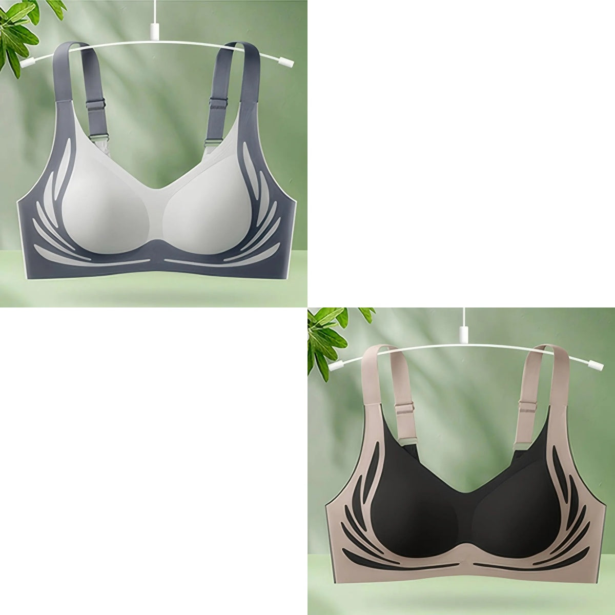 😍【Paquete de 4】Sujetador de una pieza sin aros para mujer ❤️【40-85KG】