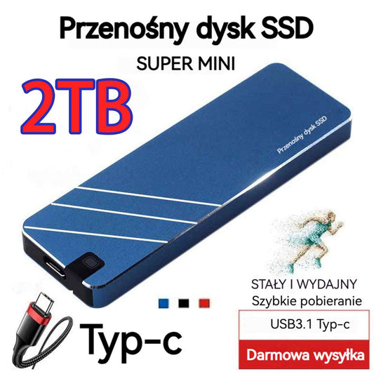 🔥【Przenośny dysk SSD 2TB】Szybki, stabilny, duża pojemność, darmowa dostawa, płatność przy odbiorze