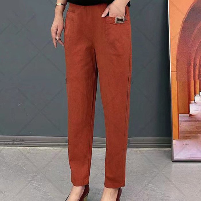 🔥HOT SALE-50%🔥Damskie bawełniane spodnie z elastyczną talią