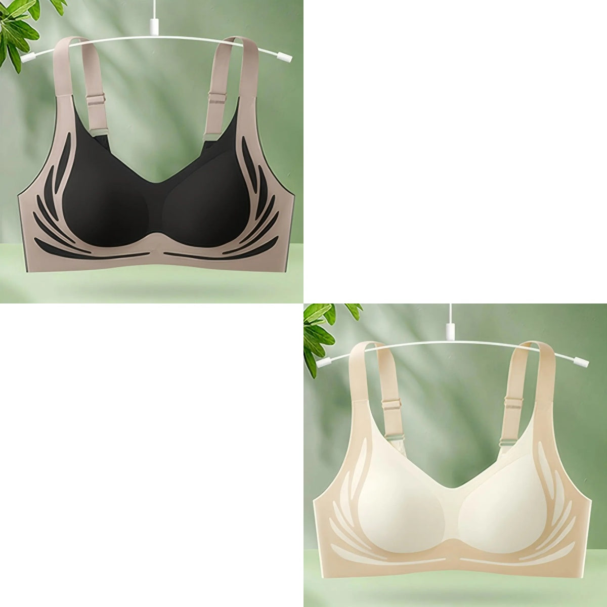 😍【Paquete de 4】Sujetador de una pieza sin aros para mujer ❤️【40-85KG】