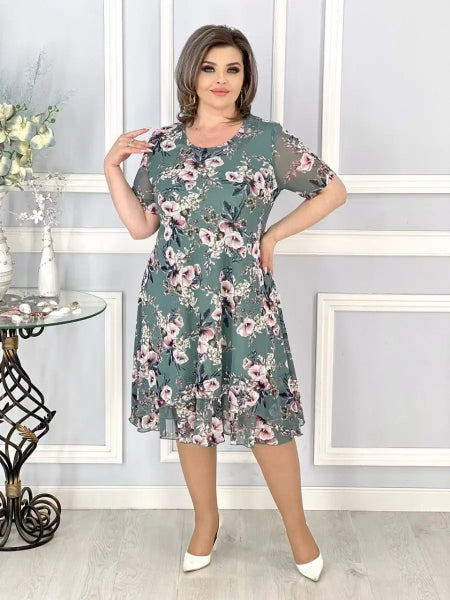 😆👉【Prikladno za bilo koji tip tijela】S-5XL👗Ženska cvjetna haljina oko struka