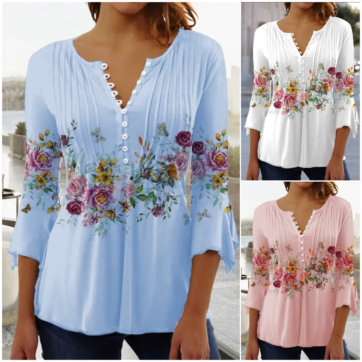 【【🔥Descuentos de temporada.🔥】】 [S-5XL] Camiseta de cuello en V para mujer 