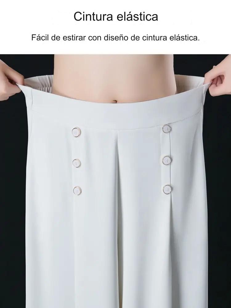 🔥(El 2º artículo solo cuesta 10€)Falda de pantalón de pierna ancha y cintura alta drapeada a la moda para mujer